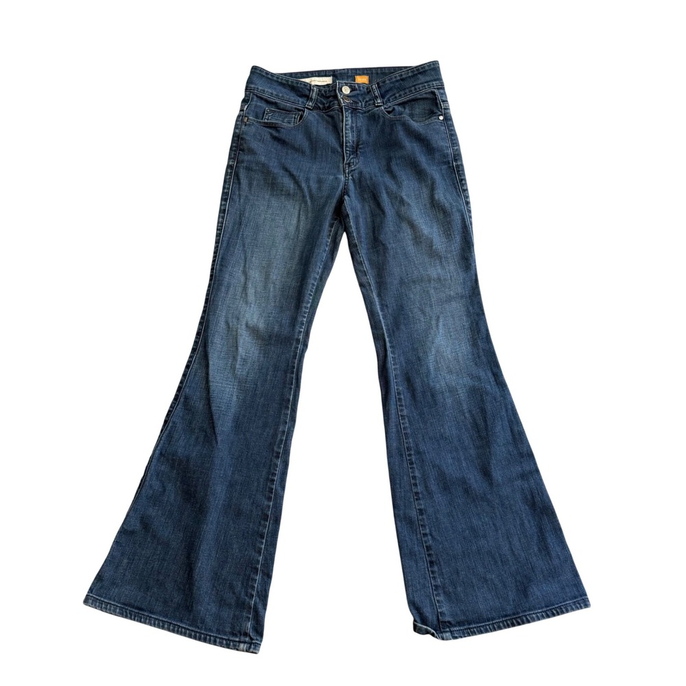 Pilcro and the Letterpress Dark Wash Mid-Rise Flare Stretch Jeans‎ Women's 29